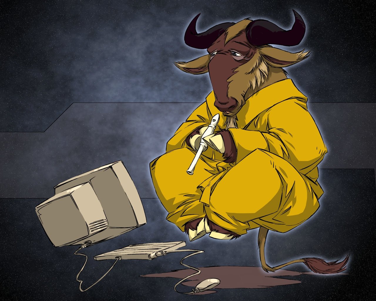 Levitating Gnu - HD Wallpaper 