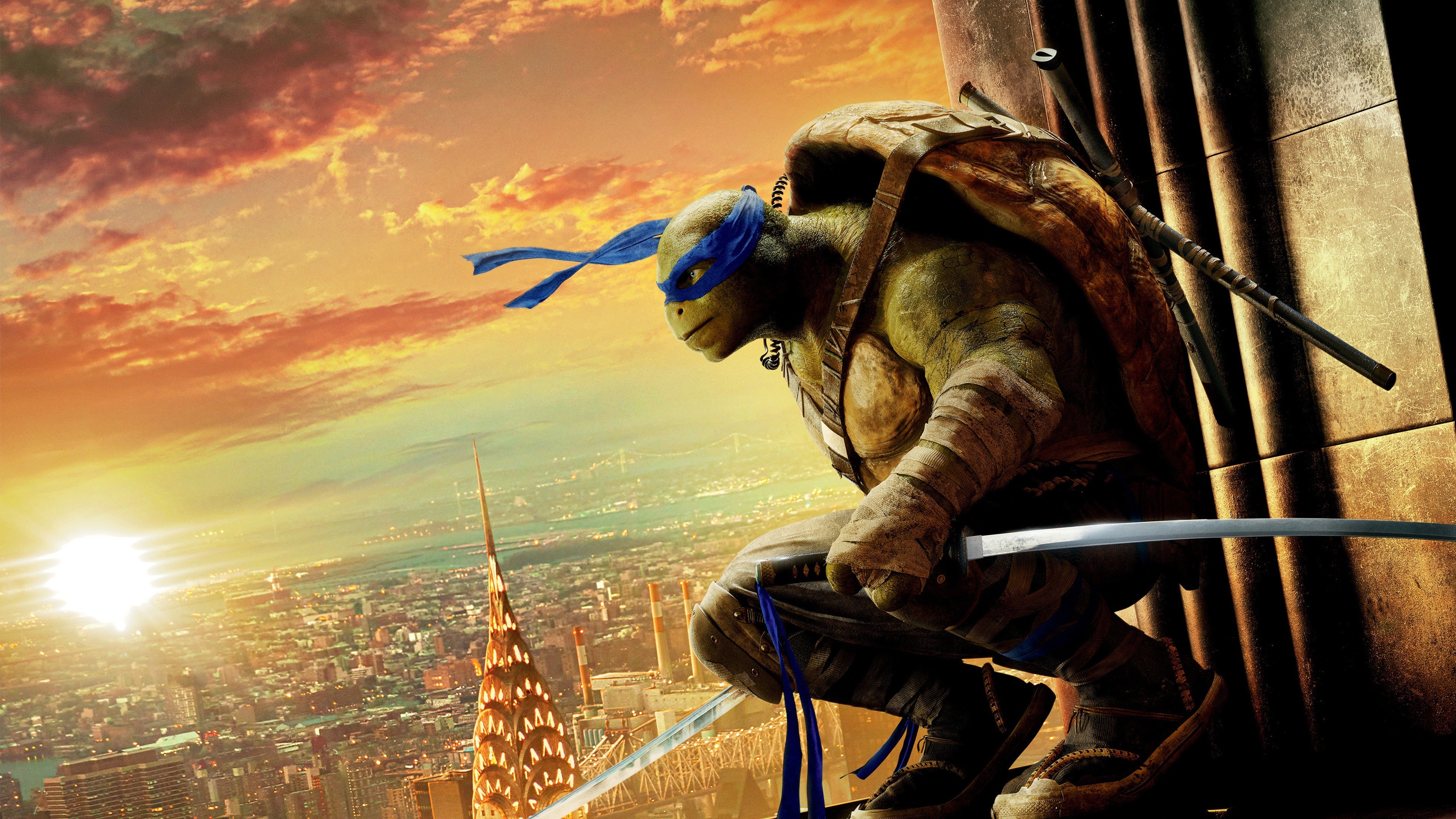 Leonardo Tmnt 2016 Movie Wallpaper 4k Hd Background - Leonardo Ninja Turtle Hd - HD Wallpaper 