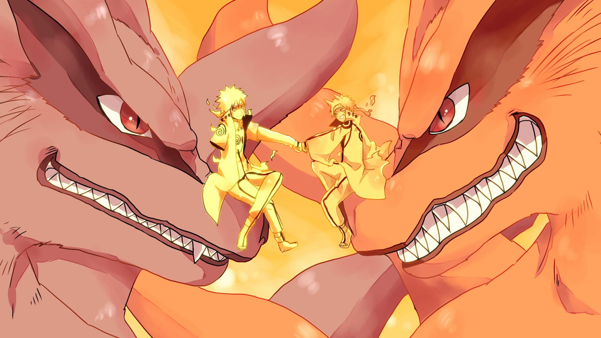 Naruto And Kurama Cute - HD Wallpaper 