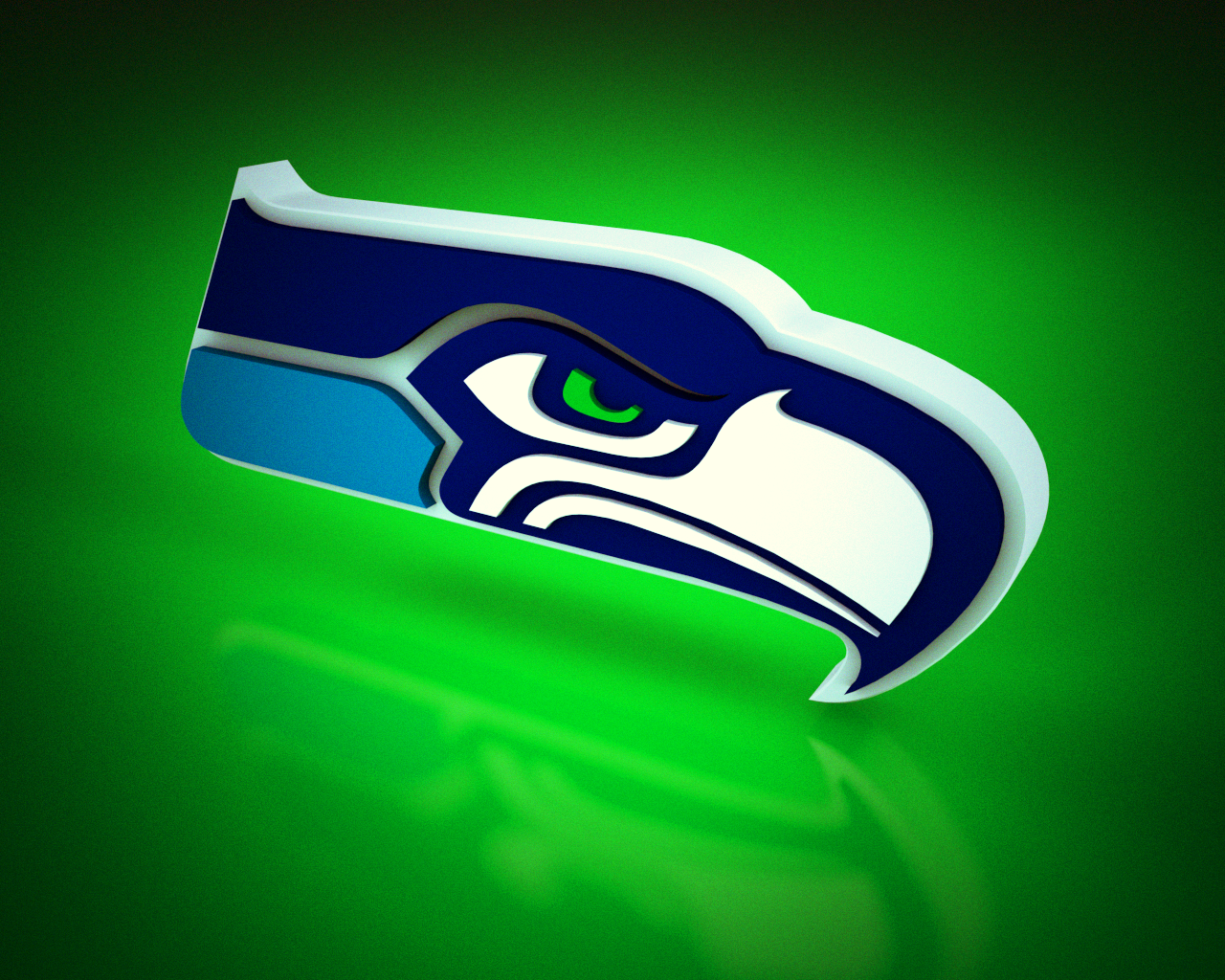 Green Seattle Seahawks Logo - HD Wallpaper 
