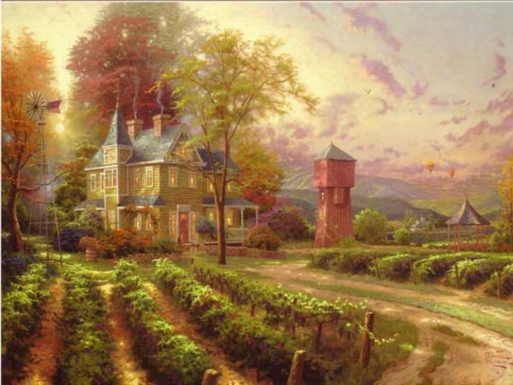 Harvest Moon Wallpaper - نقاشی های توماس کین کید - HD Wallpaper 