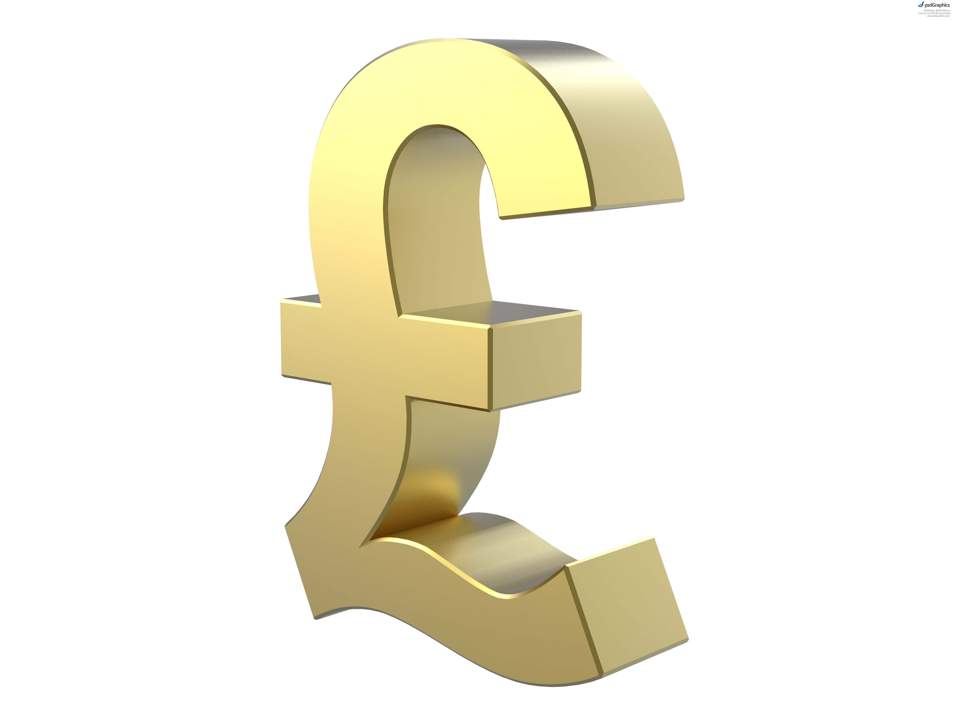 Gold Dollar Sign - 3d Pound Sign - HD Wallpaper 
