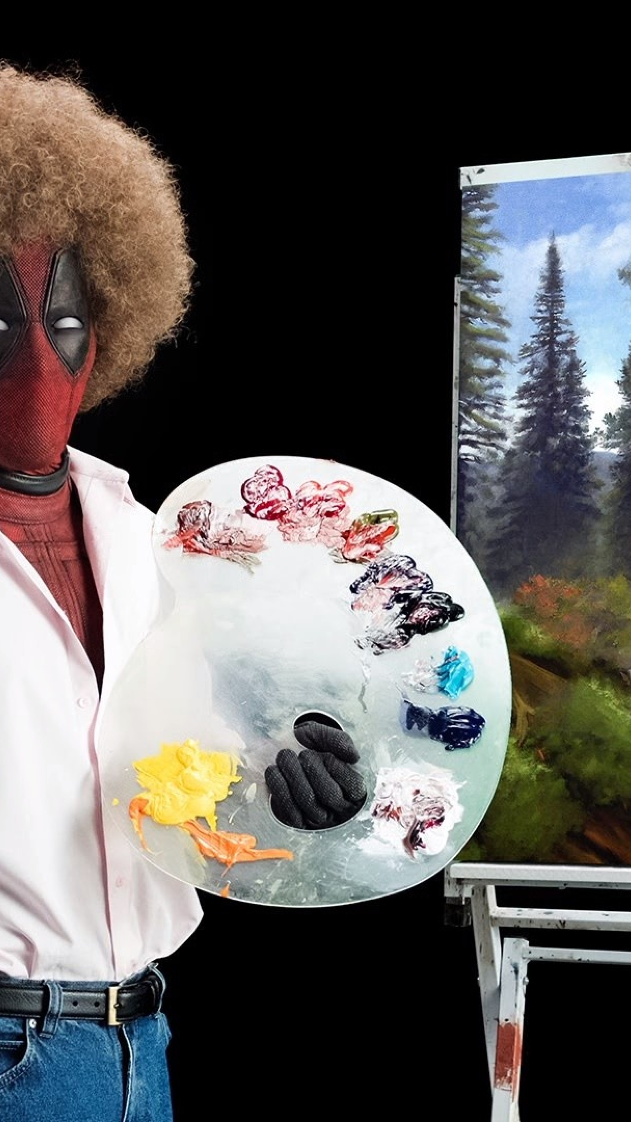 Bob Ross And Deadpool - HD Wallpaper 