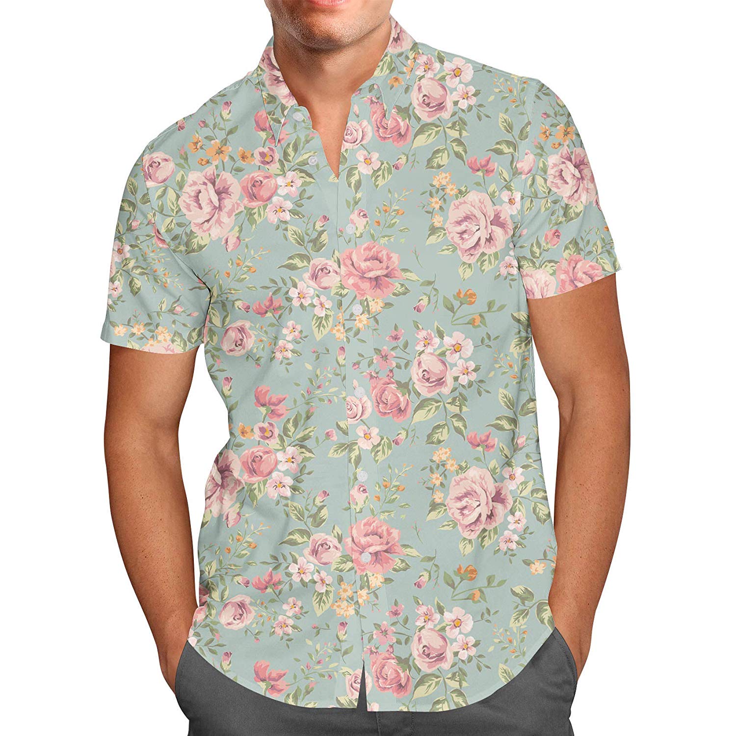 Floral Pastel Mens Shirts - HD Wallpaper 