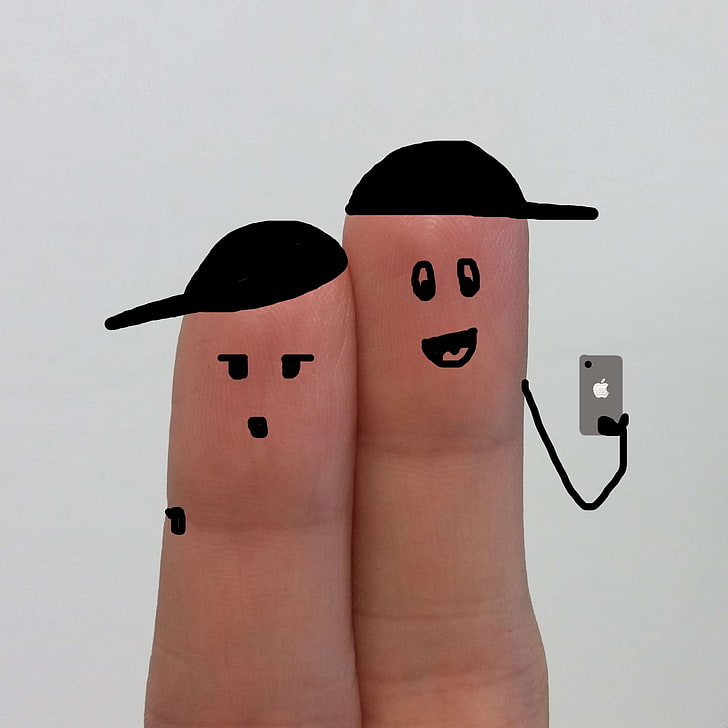 Boys, Couple, Drawing, Finger, Fingers, Mobile Phone, - HD Wallpaper 