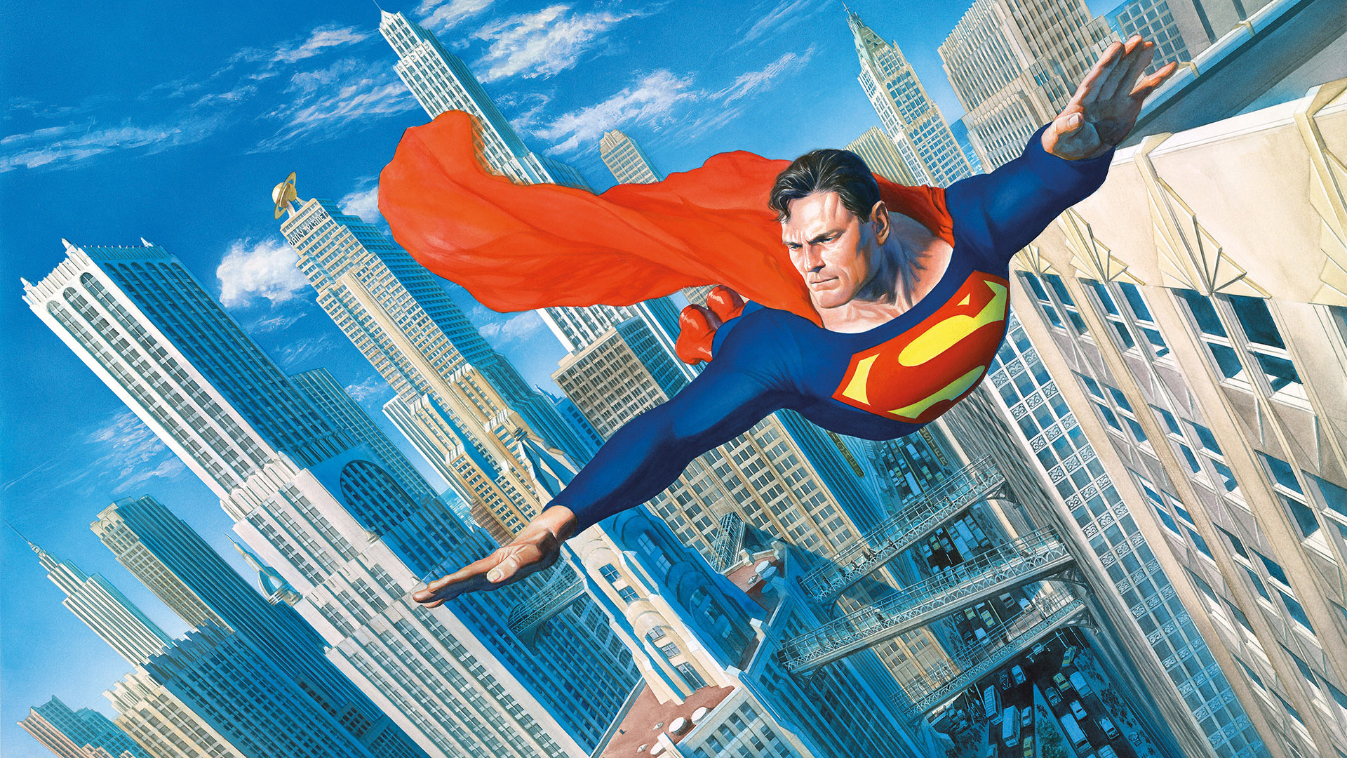 Superman Alex Ross Painting - HD Wallpaper 
