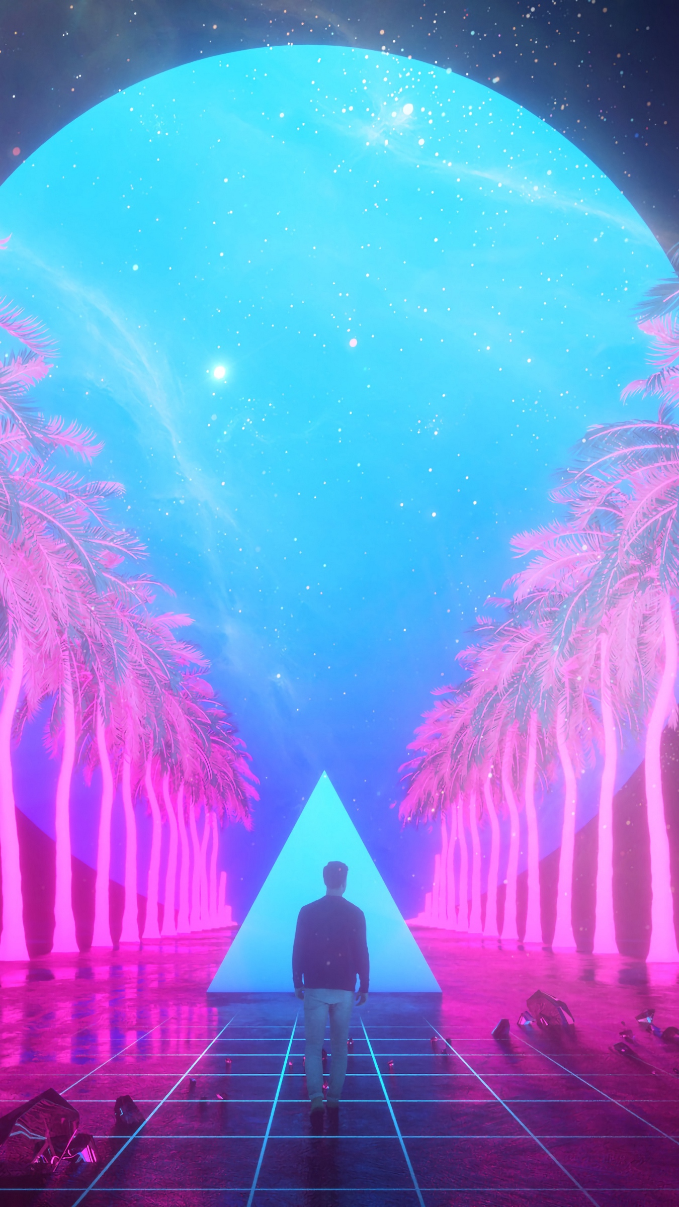 Wallpaper Guy, Art, Palm, Triangle, Tile, Imagination - Pink Guy Wallpaper Iphone - HD Wallpaper 