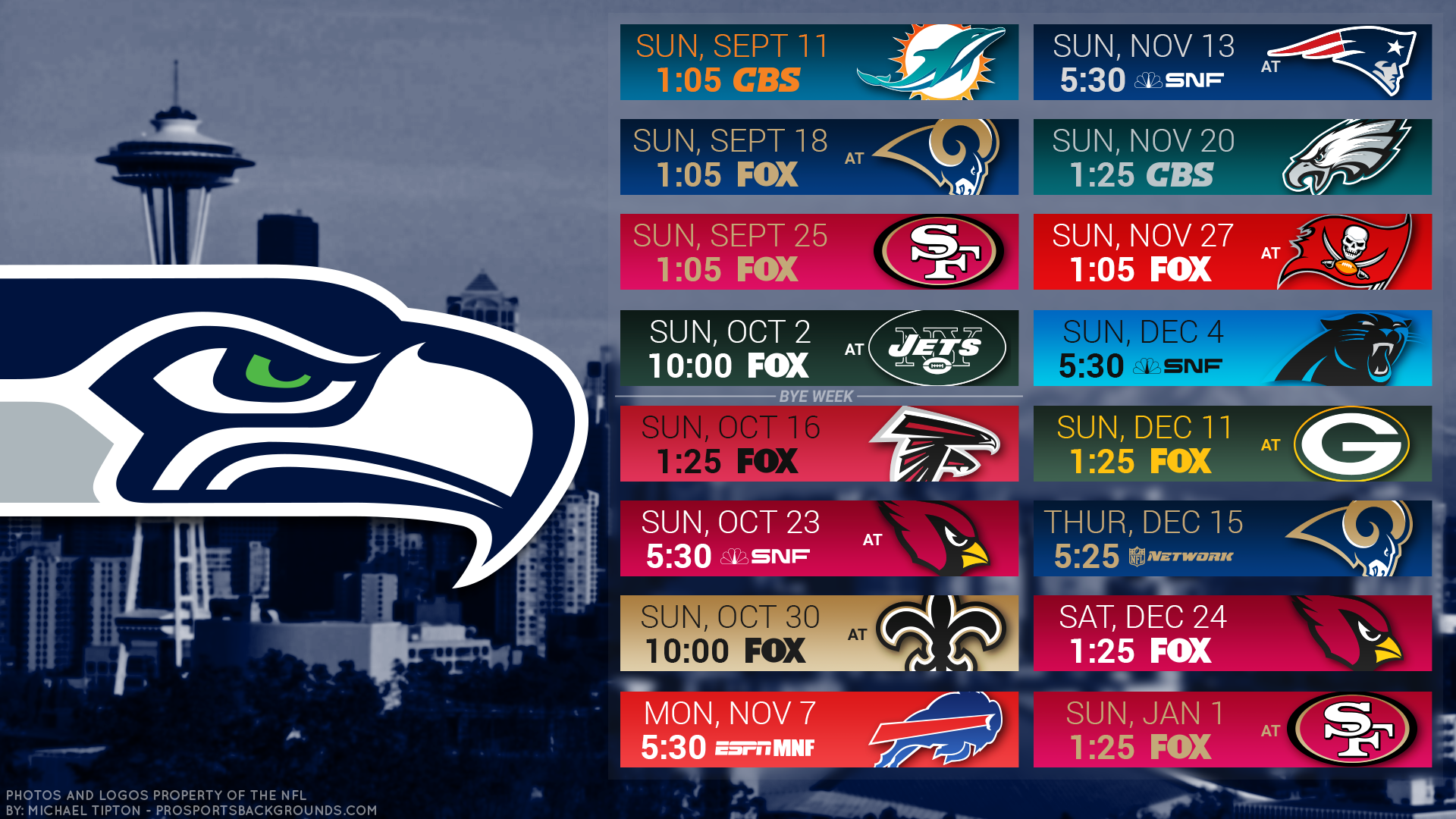 Seattle Seahawks 2018 Schedule - HD Wallpaper 