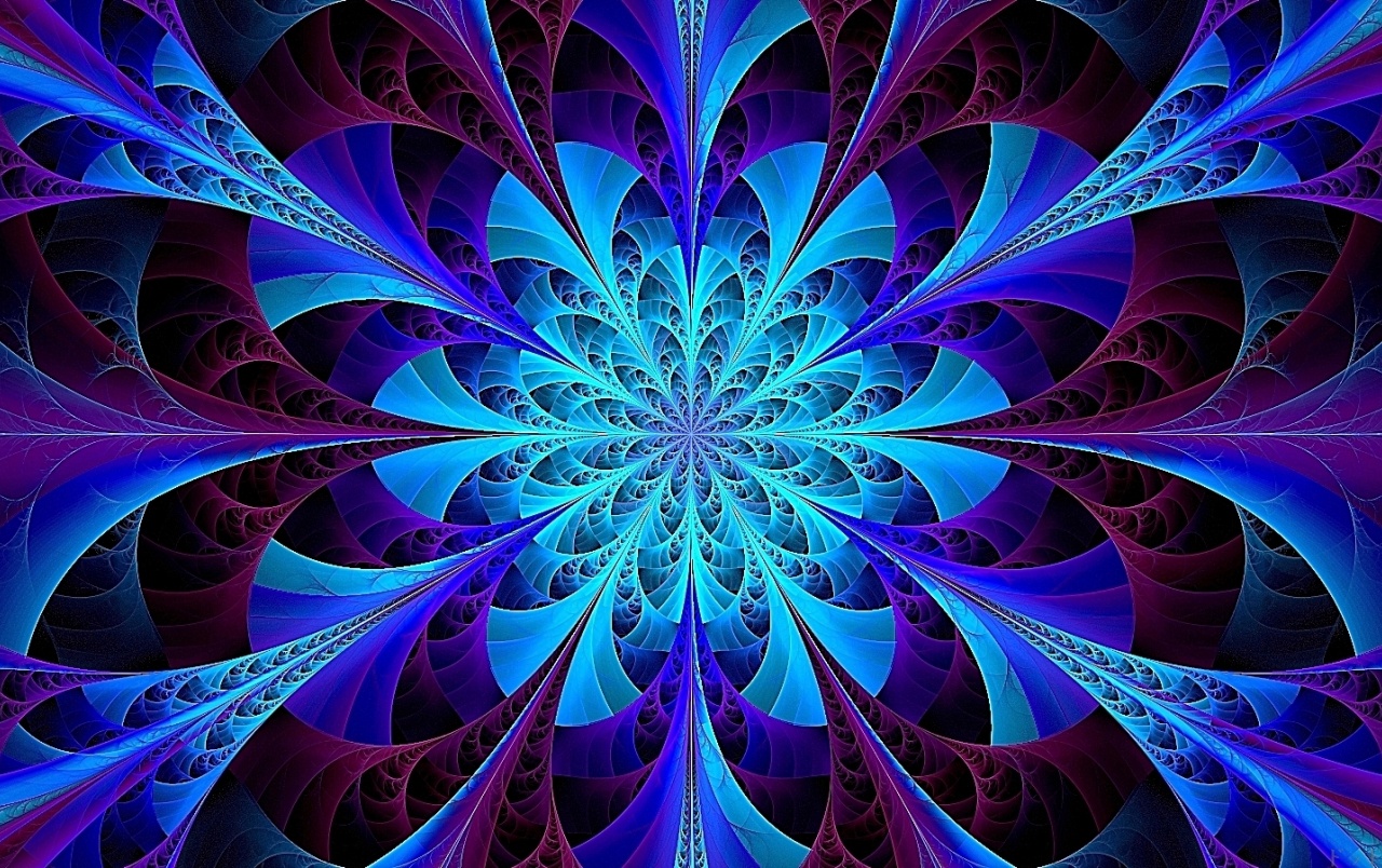 Blue Kaleidoscope Fractal Wallpapers - Blue Kaleidoscope - HD Wallpaper 