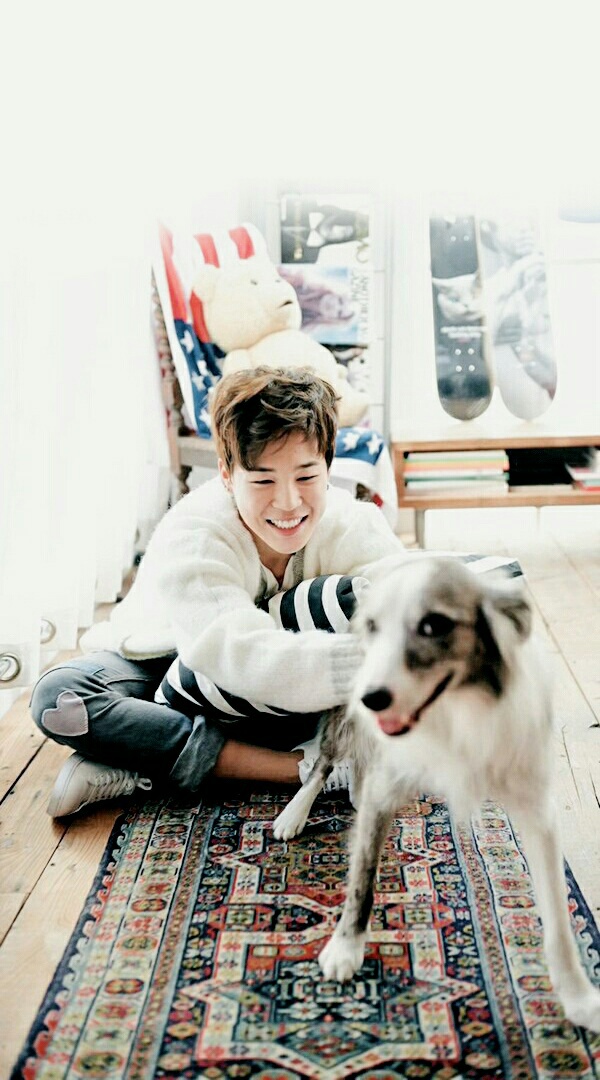 Asian, Bts, Cute - Jimin And A Puppy - HD Wallpaper 