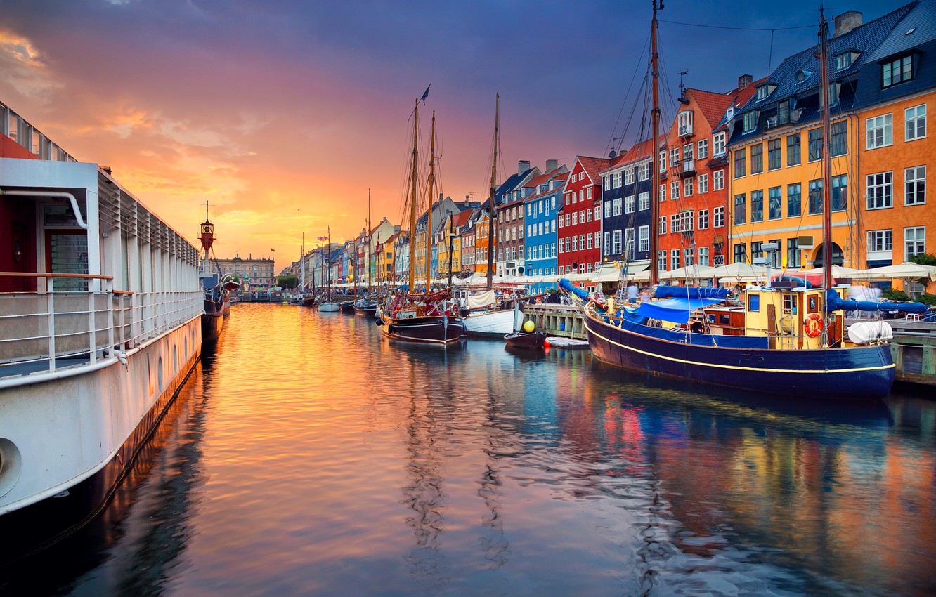Photo Wallpaper Boat, Ship, Home, Denmark, Channel, - Nyhavn - HD Wallpaper 