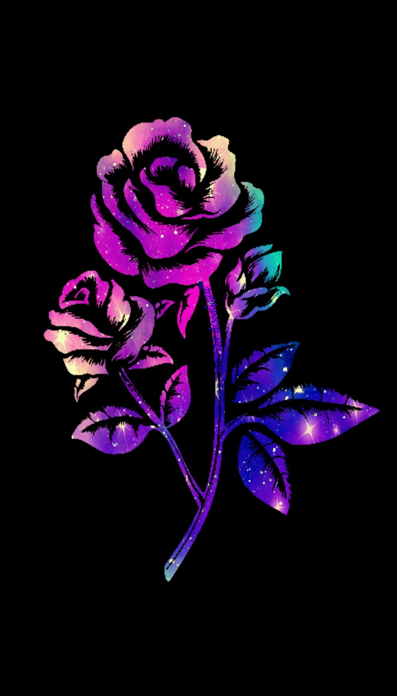 Flower With Galaxy Background - HD Wallpaper 