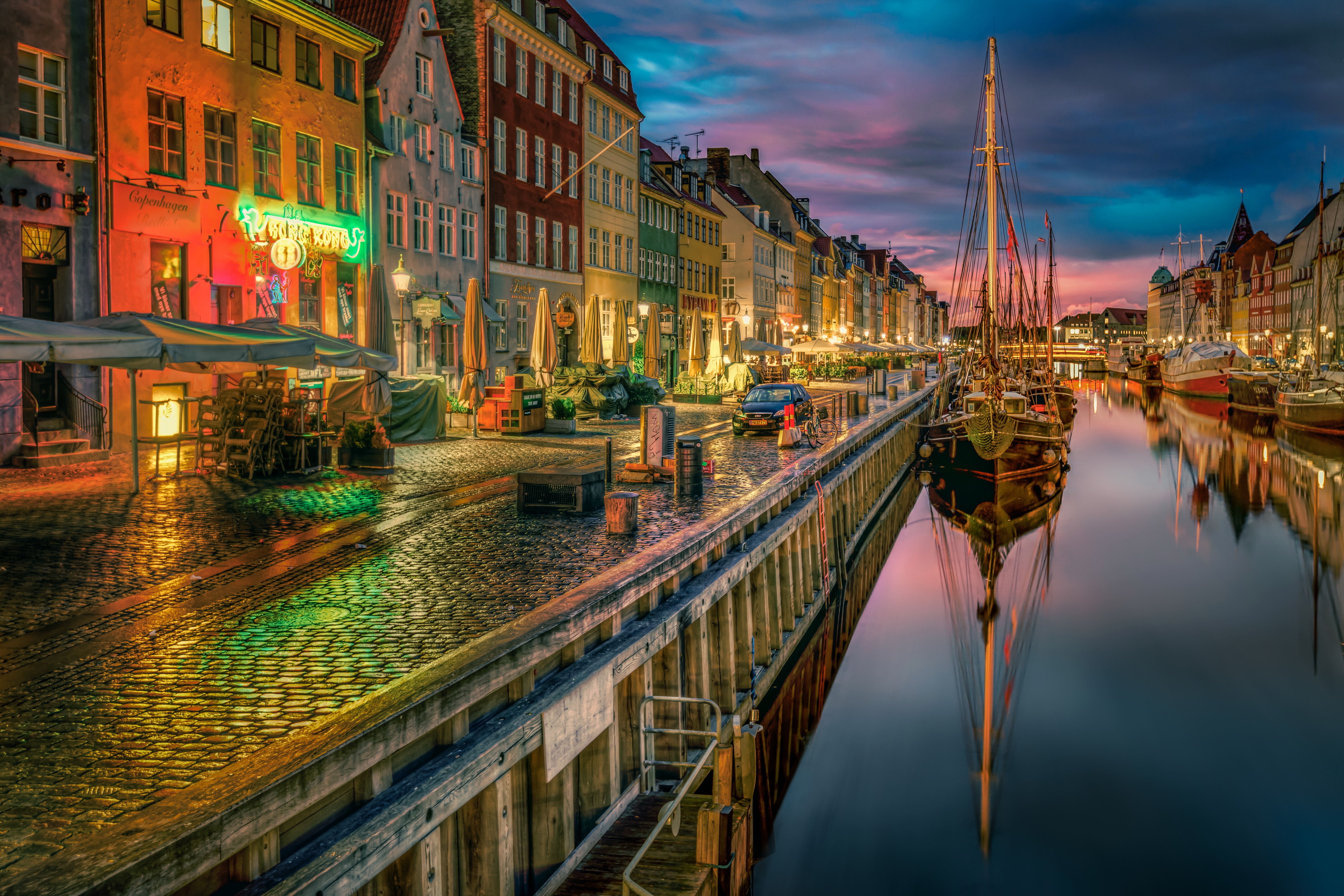 Night Copenhagen - HD Wallpaper 