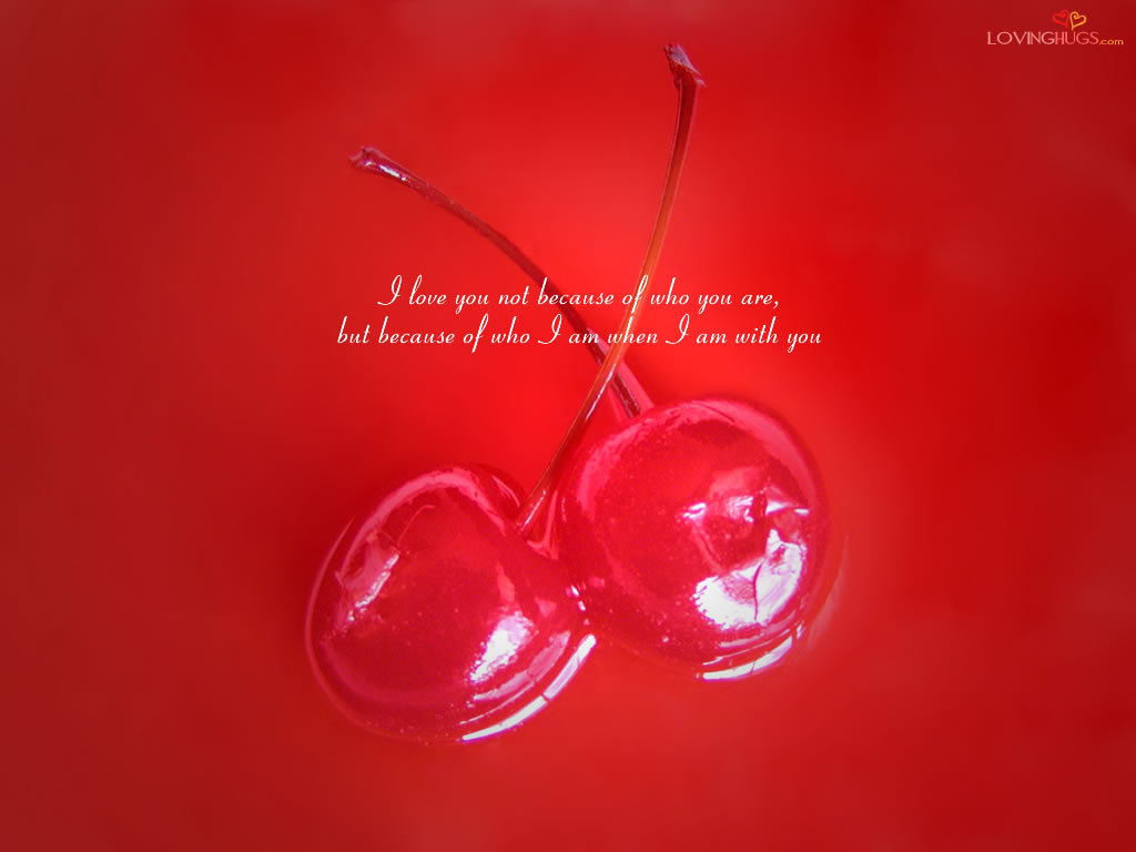 Love Wallpaper - Cherries In Love Quotes - HD Wallpaper 