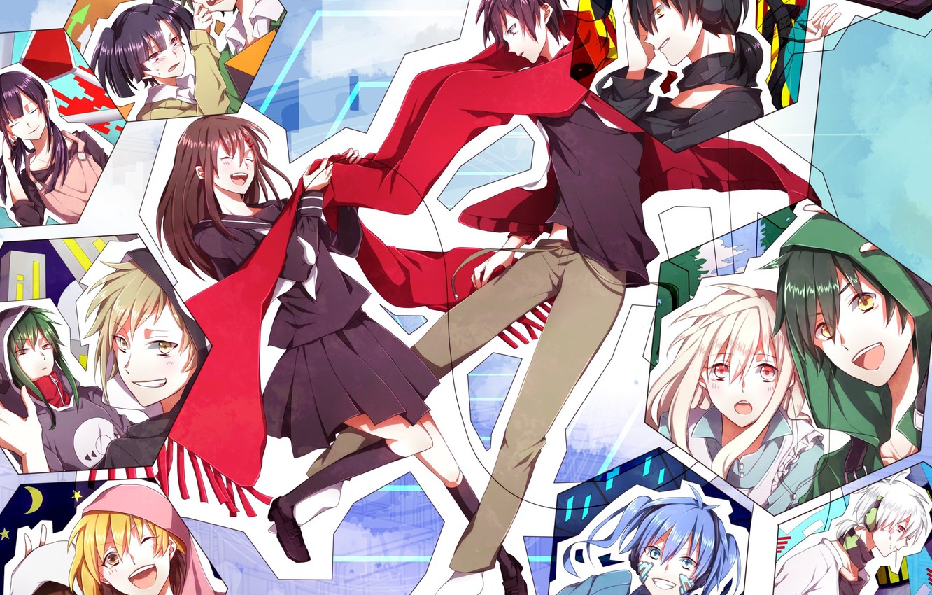 Photo Wallpaper Girls, Collage, Guys, Characters, Kagerou - Kagerou Project - HD Wallpaper 