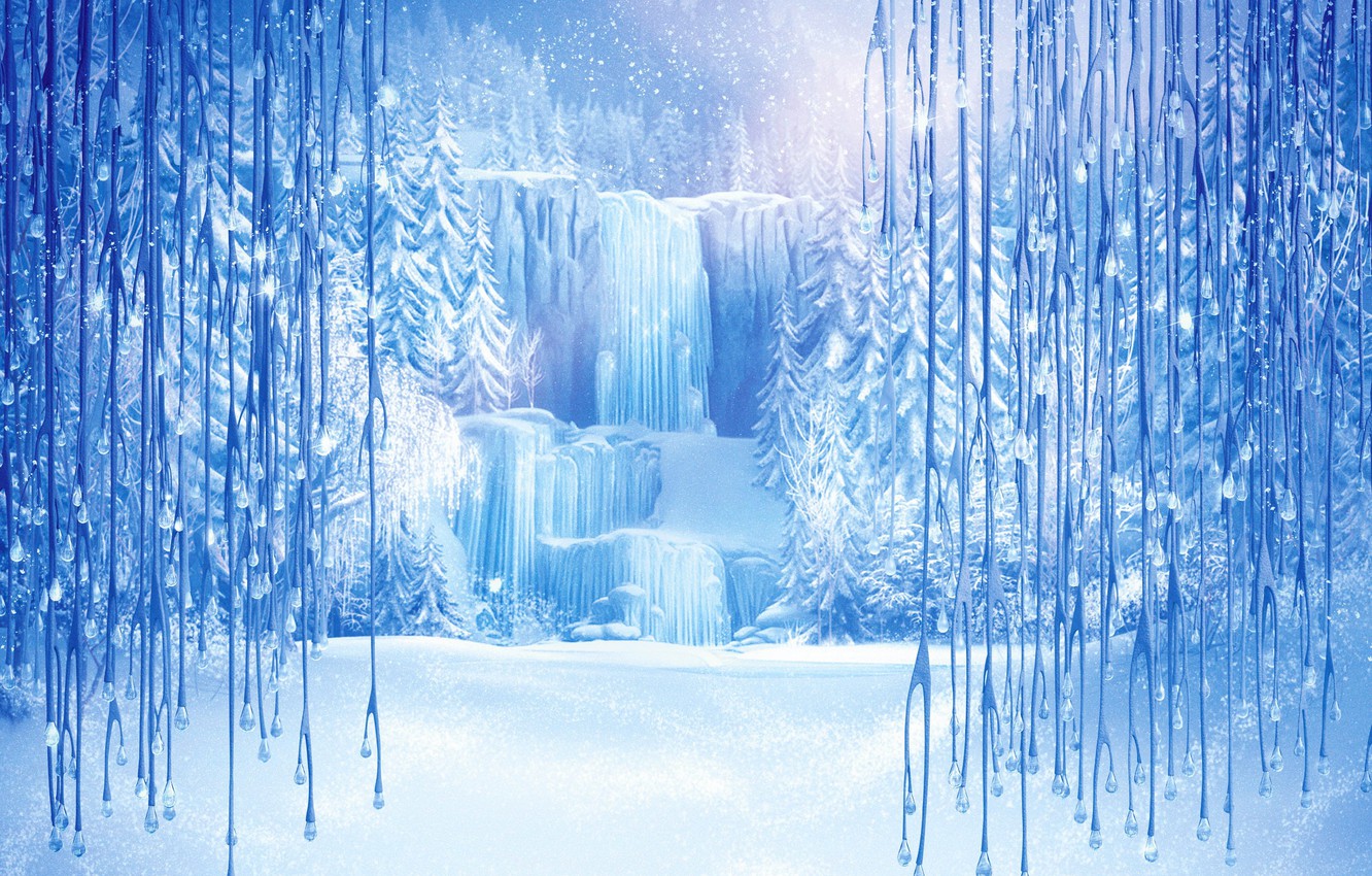Photo Wallpaper Snow, Snowflakes, Ice, Icicles, Frozen, - Disney Winter - HD Wallpaper 
