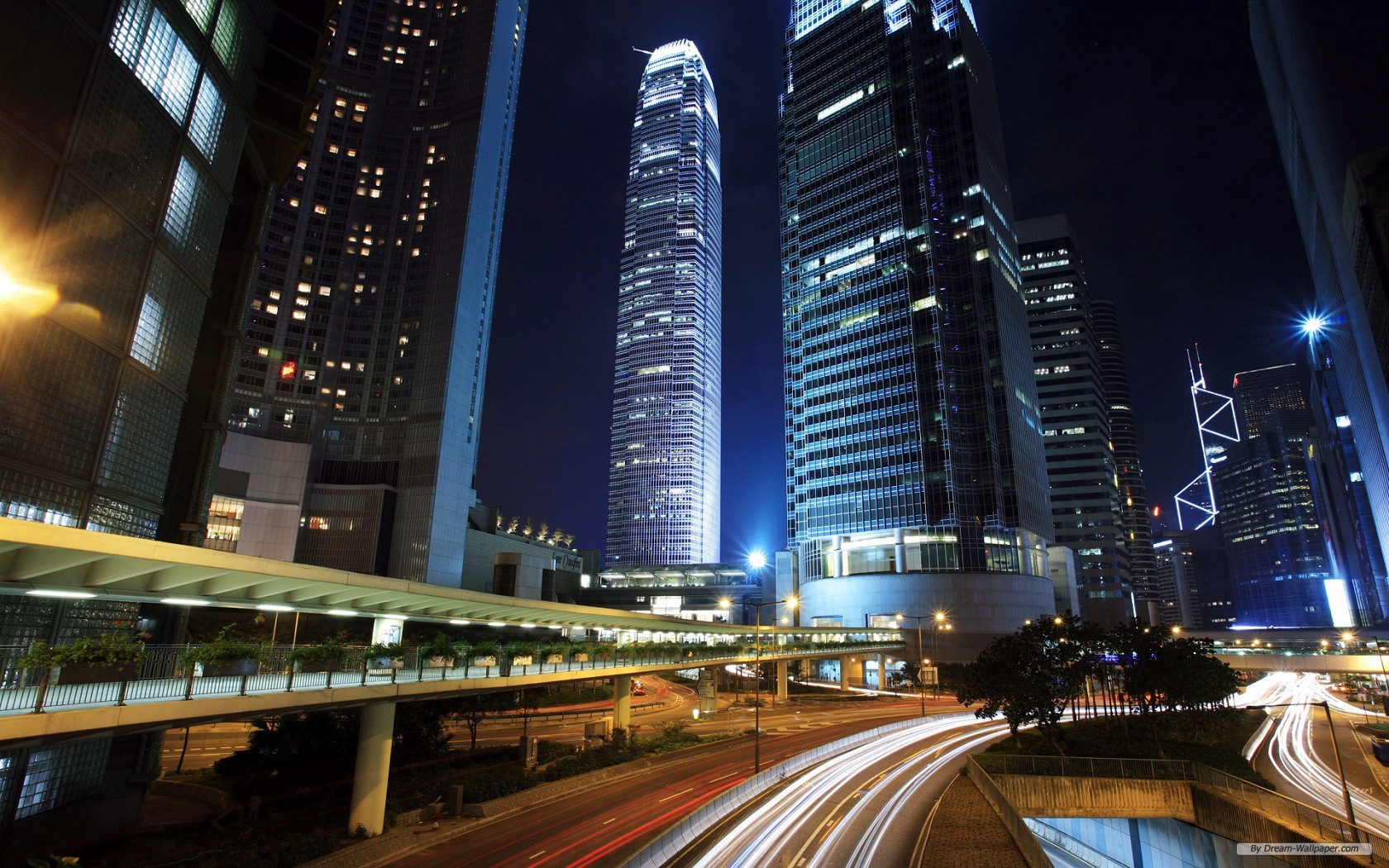 Night In The Beautiful City Wallpaper - HD Wallpaper 