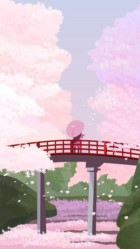 Cherry Blossom Iphone Wallpaper Anime - HD Wallpaper 