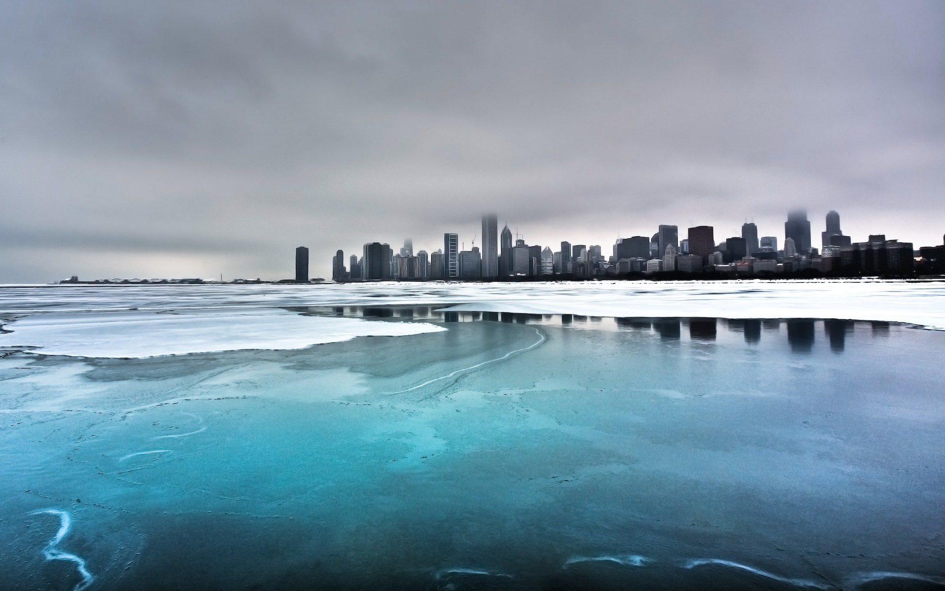 Chicago Winter Wallpaper Hd - HD Wallpaper 