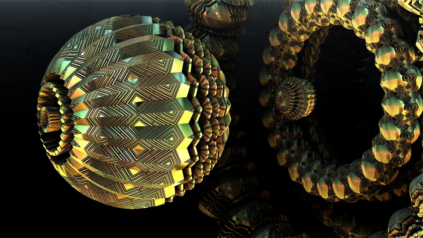 3d - 3d Shapes On Black Background - HD Wallpaper 