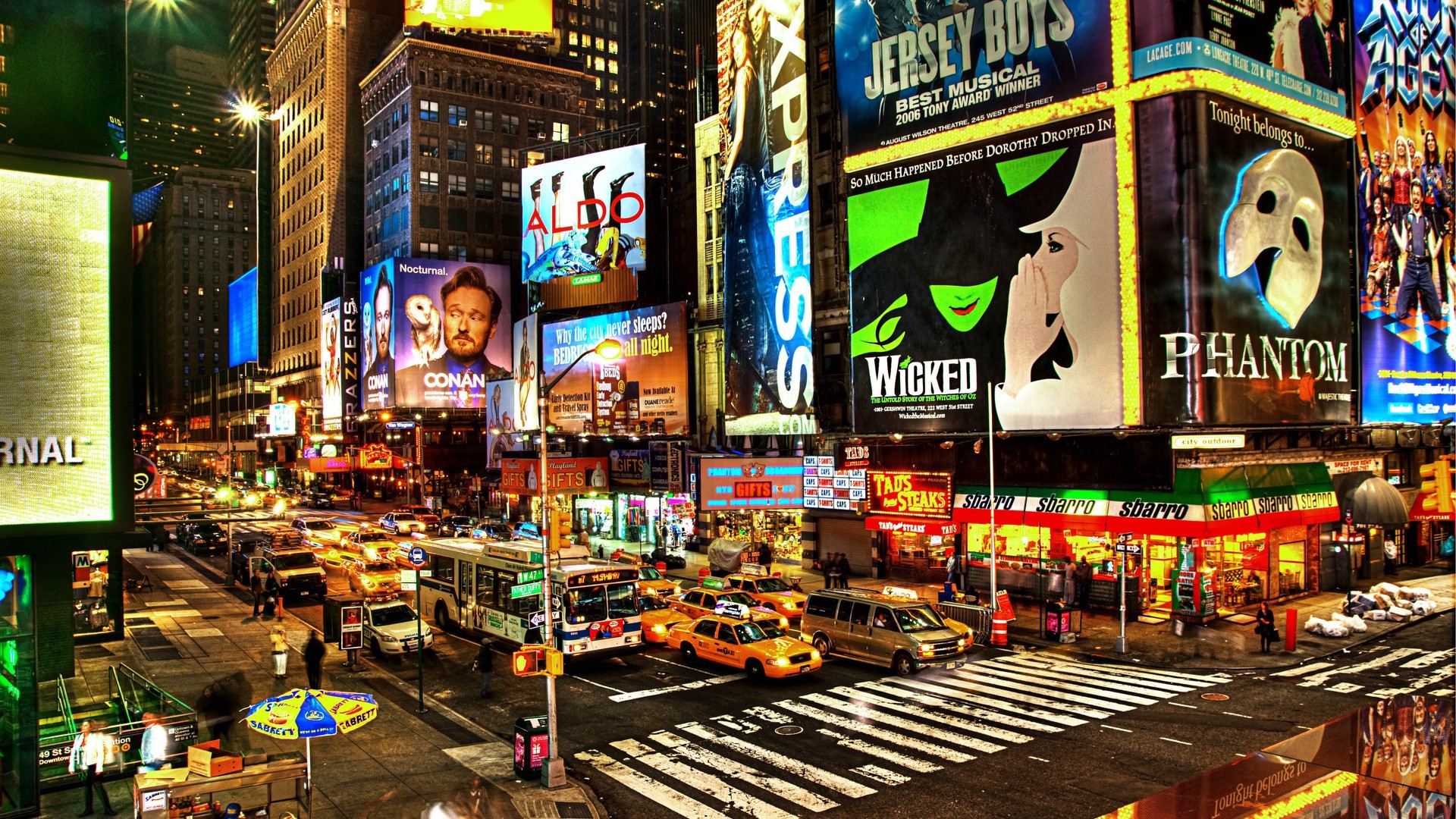 New York City Street Wallpapers Photo Download Desktop - Nyc Time Square At Night - HD Wallpaper 