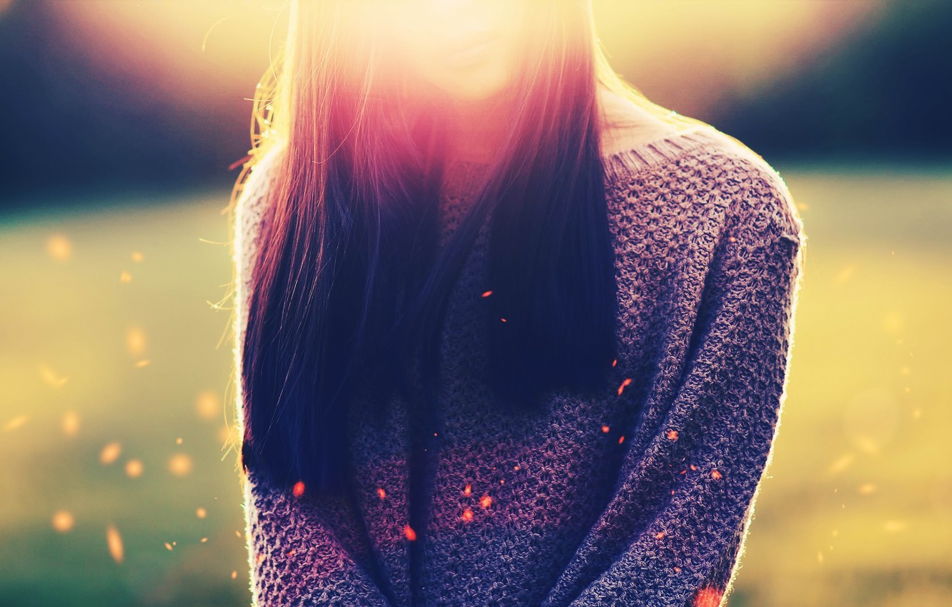 Photo Wallpaper Greens, Grass, Girl, Nature, Mood, - Sunshine Pic With Girl - HD Wallpaper 