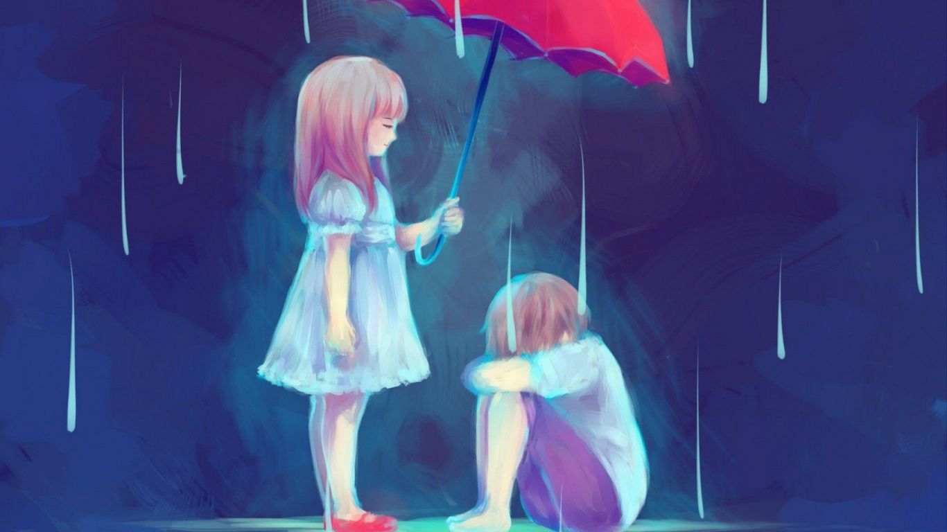 Cartoon Sad Wallpaper Desktop, Best Wallpaper Desktop, - Anime Wallpaper Couple Sad - HD Wallpaper 