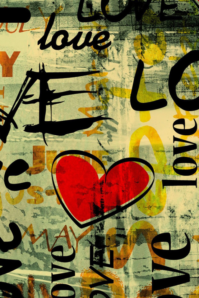 Love Written In Graffiti Iphone 4s Wallpaper - Love Wallpaper Backgrounds For Mobile - HD Wallpaper 