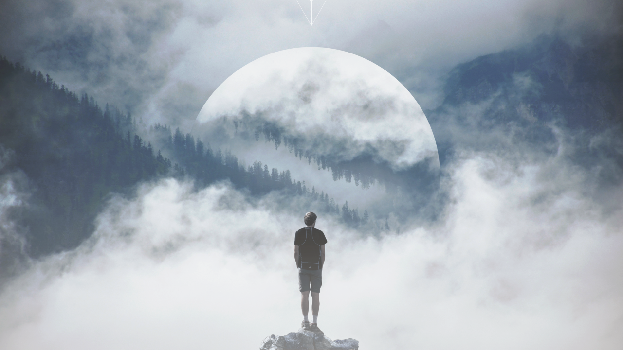 Man Standing On Mountain - HD Wallpaper 