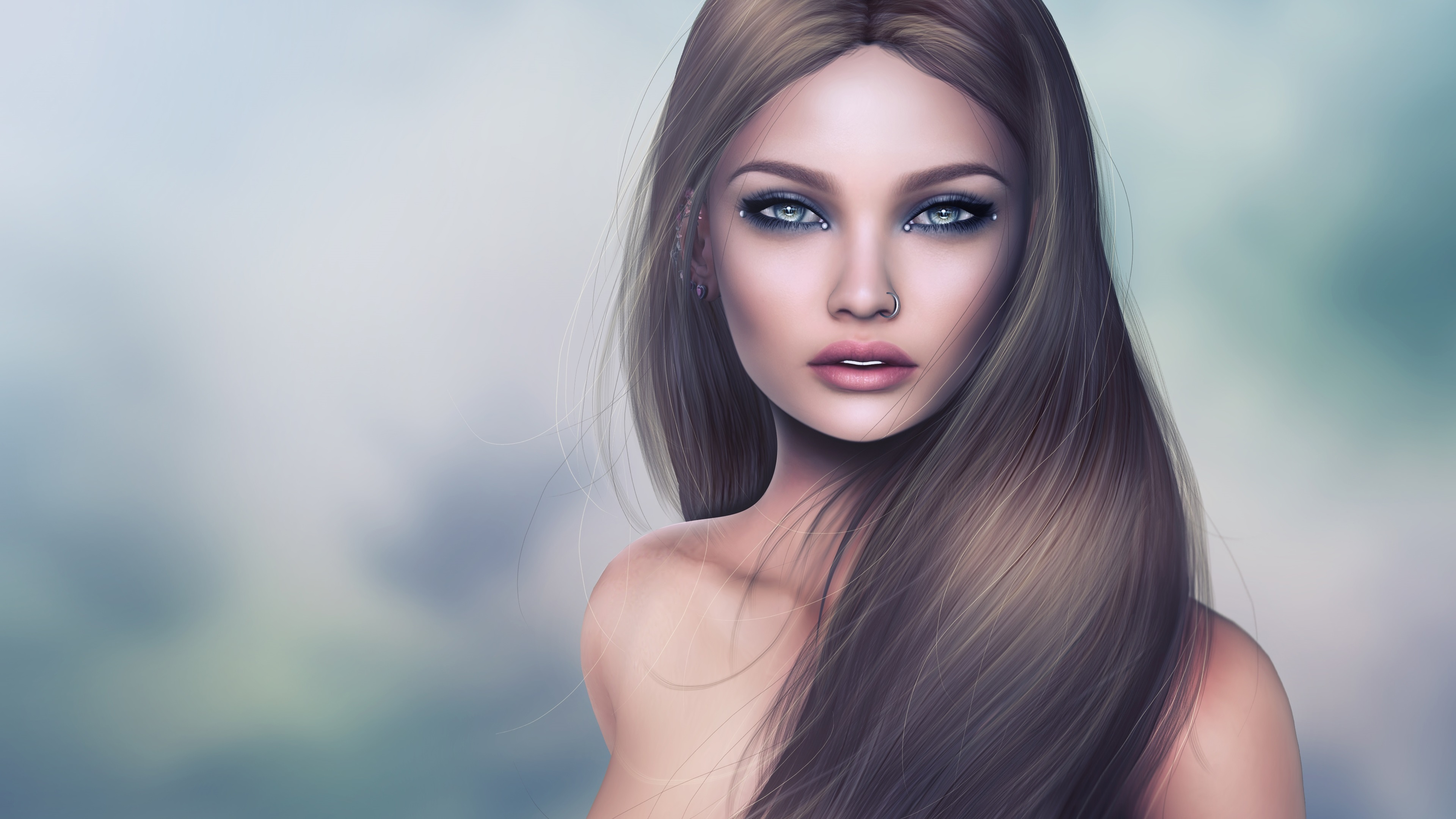 Wallpaper Long Hair Fantasy Girl - Fantasy Girl - HD Wallpaper 