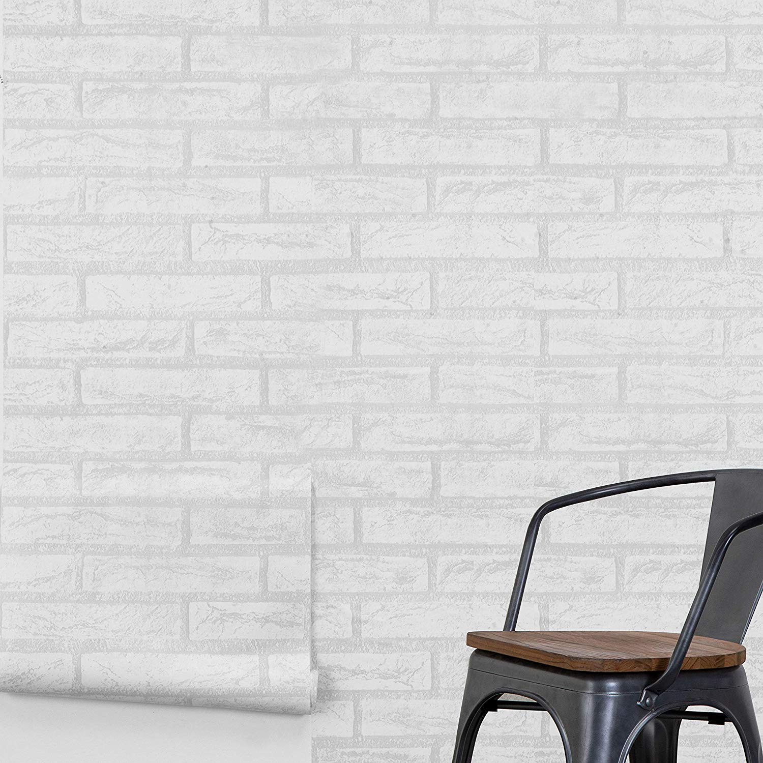 Mygift White Brick Pattern Self Adhesive Wallpaper, - Windsor Chair - HD Wallpaper 