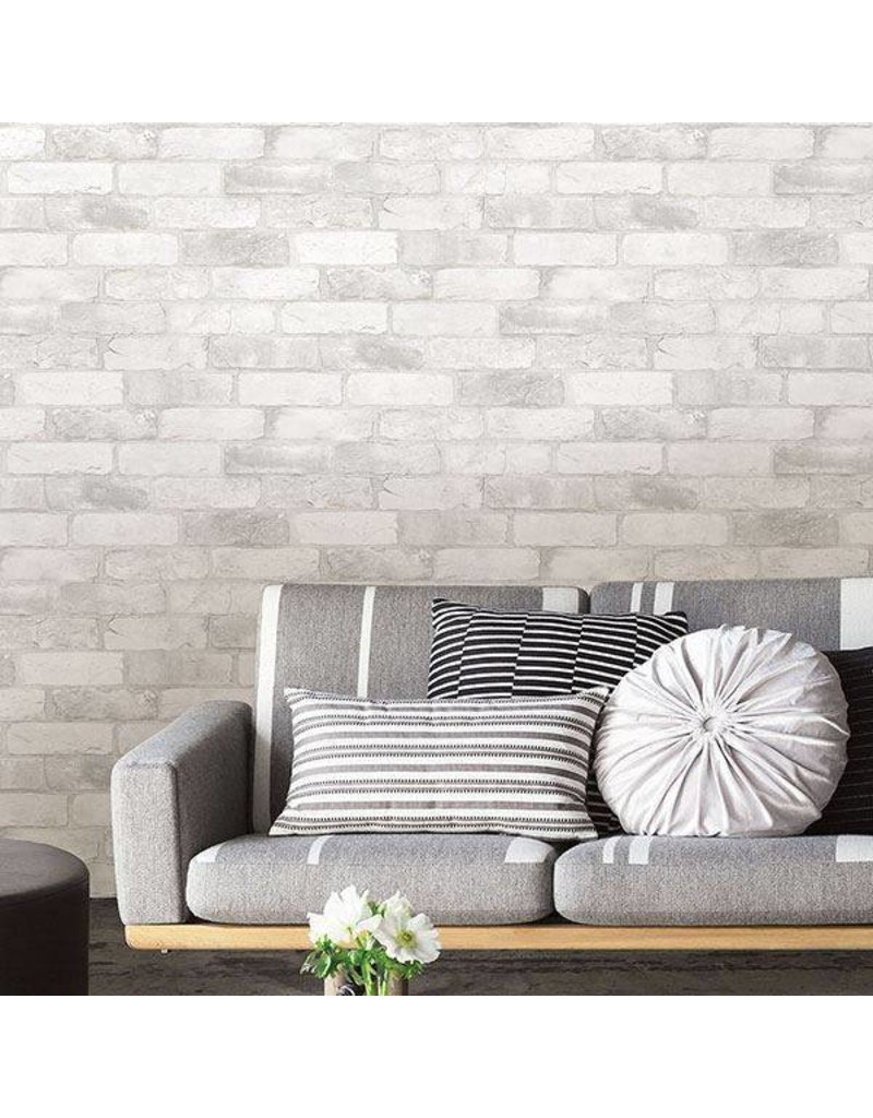 Wallpops Nuwallpaper White Brick - HD Wallpaper 