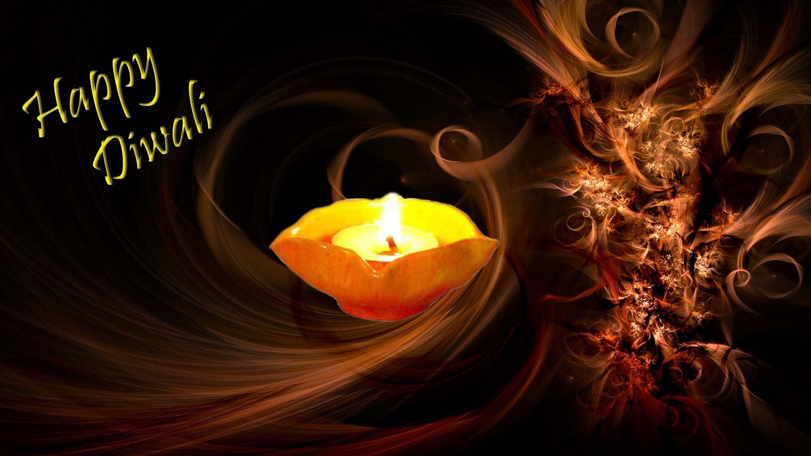 Diwali Holiday Deepak Wali Wishes Wall Papers Images - Happy Dhanteras In  Black Background - 1600x900 Wallpaper 
