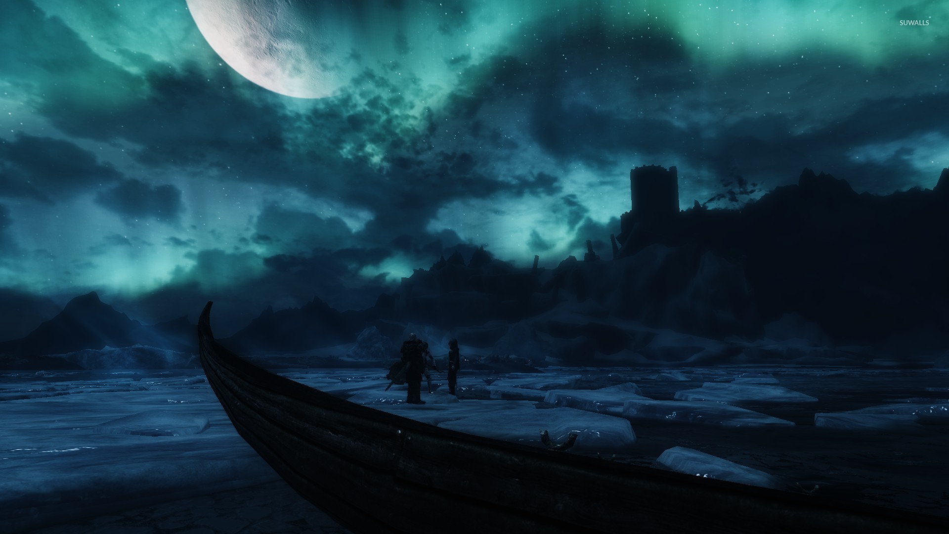 Skyrim Wallpapers Night Sky - HD Wallpaper 