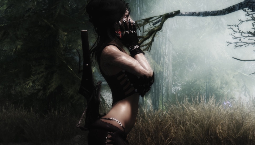 Grass, Forest, Girl, The Elder Scrolls V Skyrim, Trees, - Girl The Forest Game - HD Wallpaper 