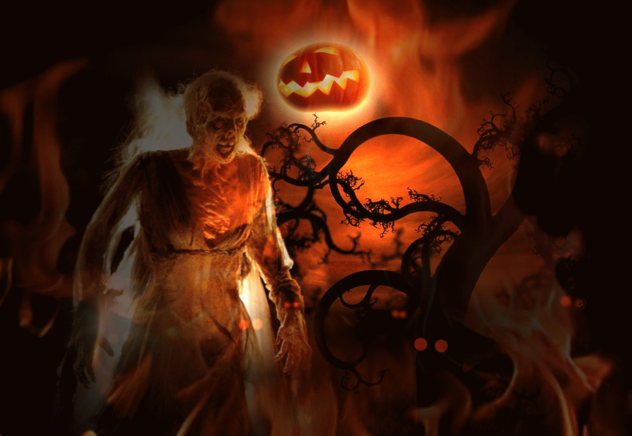 Scary Halloween Backgrounds Gif - HD Wallpaper 