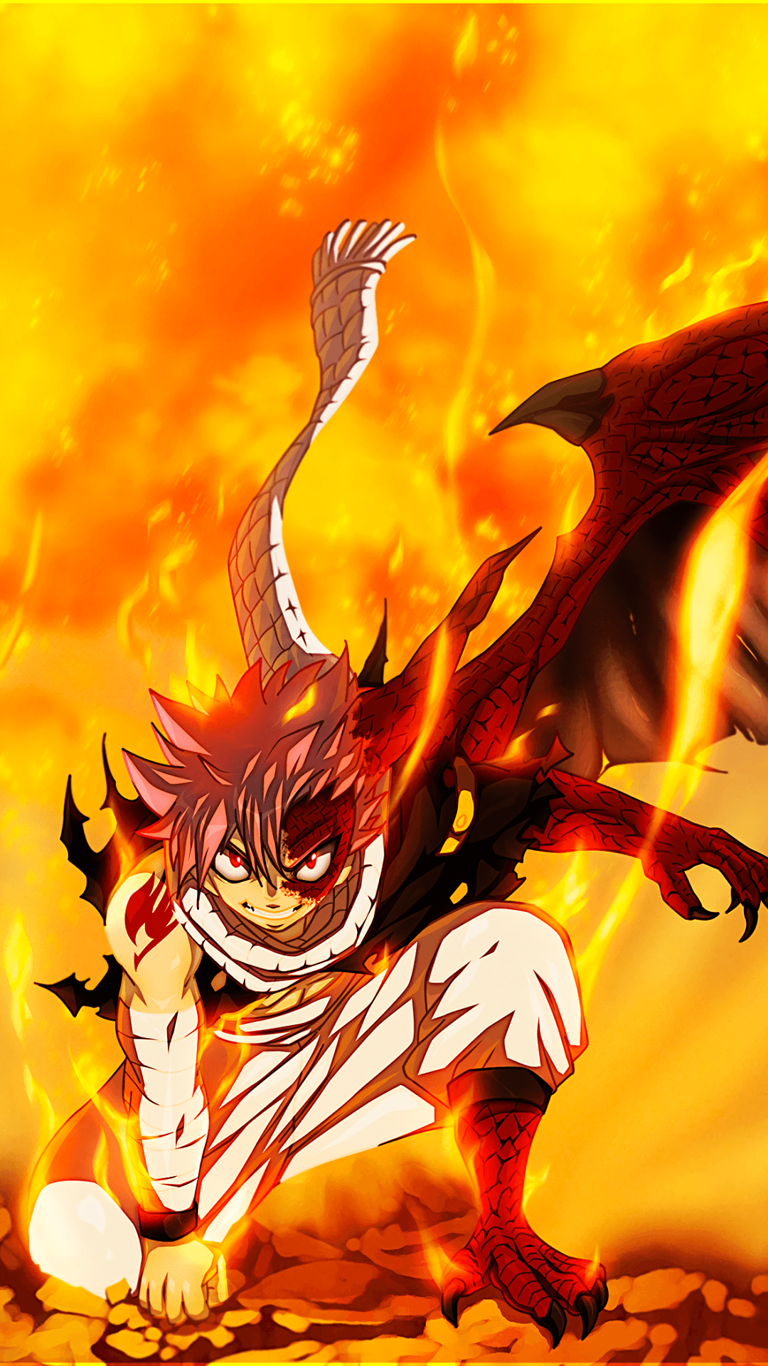 Anime Fairy Tail Natsu Dragneel Fire Mobile Wallpaper - Fairy Tail Wallpaper 4k Android - HD Wallpaper 