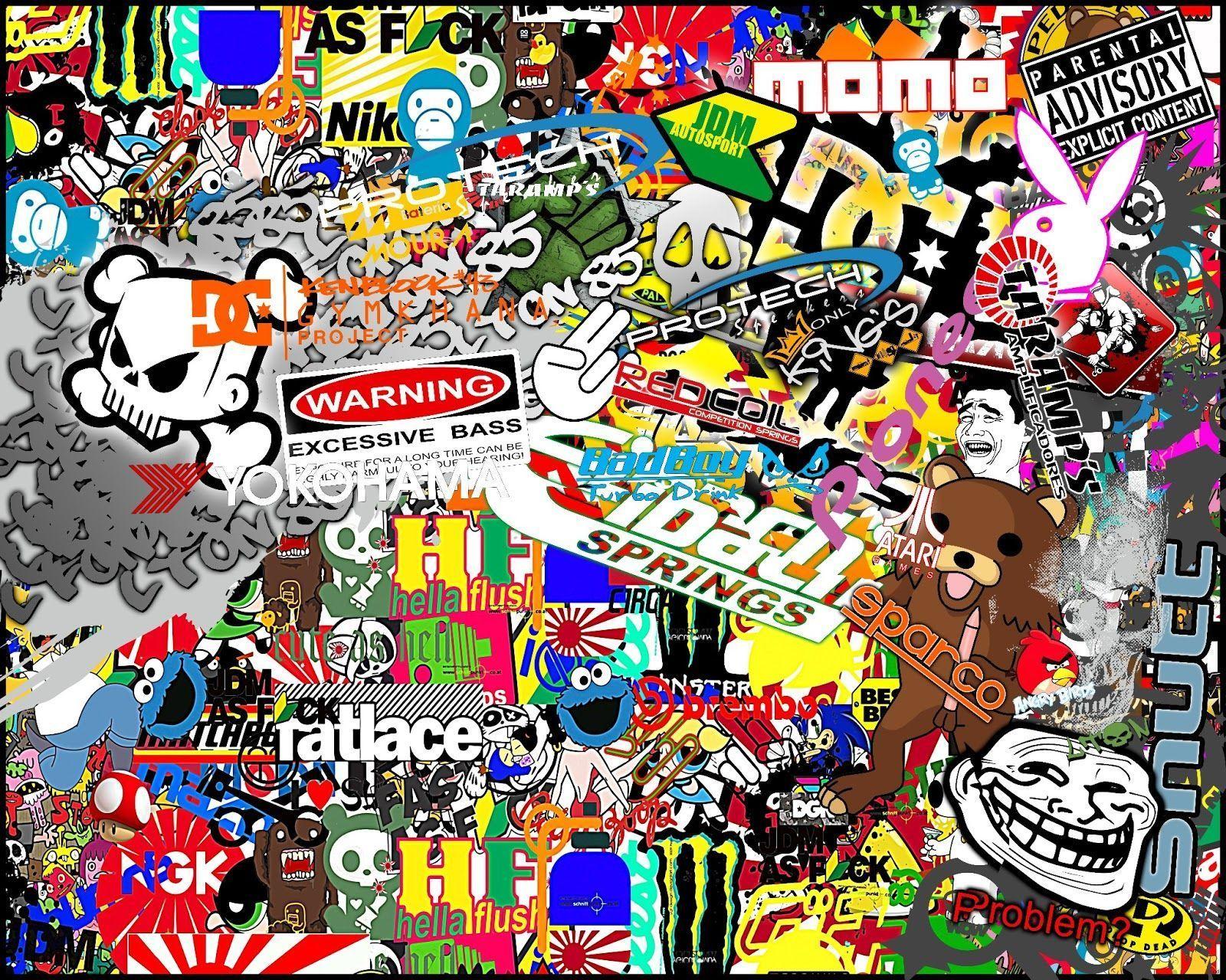 16505 Sticker Wallpapers Hypebeast - Hypebeast Sticker Bomb - HD Wallpaper 