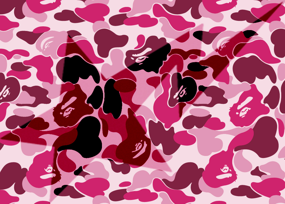 Bape Pink Camo Background - HD Wallpaper 