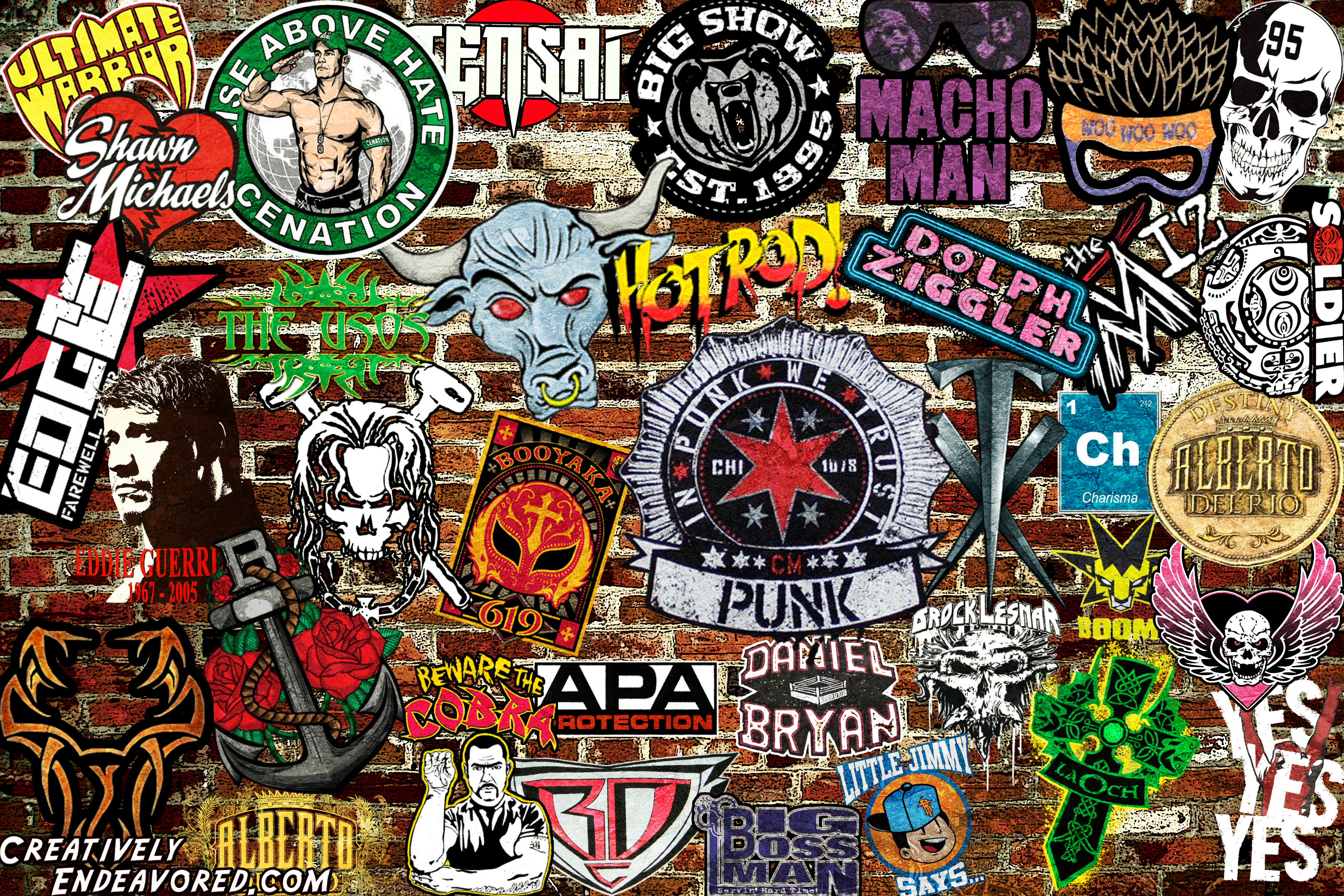 Wwe Logos Collage - HD Wallpaper 