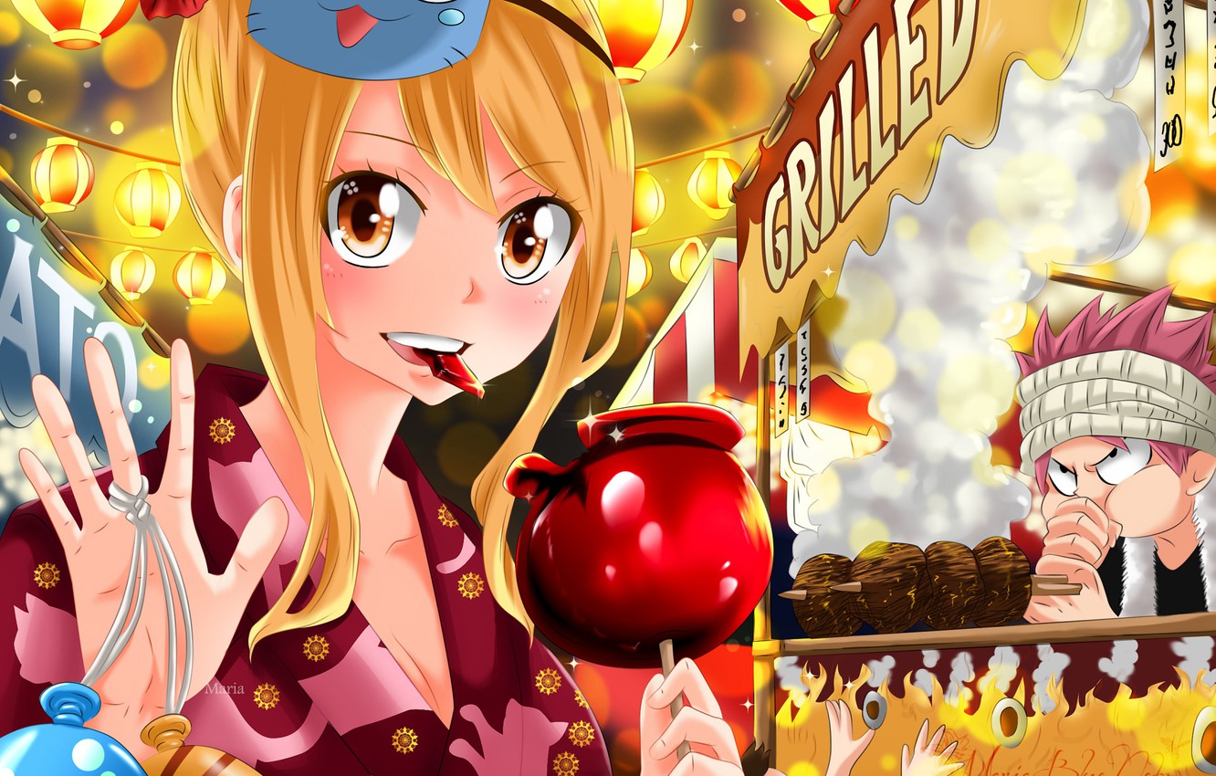 Photo Wallpaper Mask, Fairy Tail, Lucy, Natsu Dragneel, - Fairy Tail - HD Wallpaper 