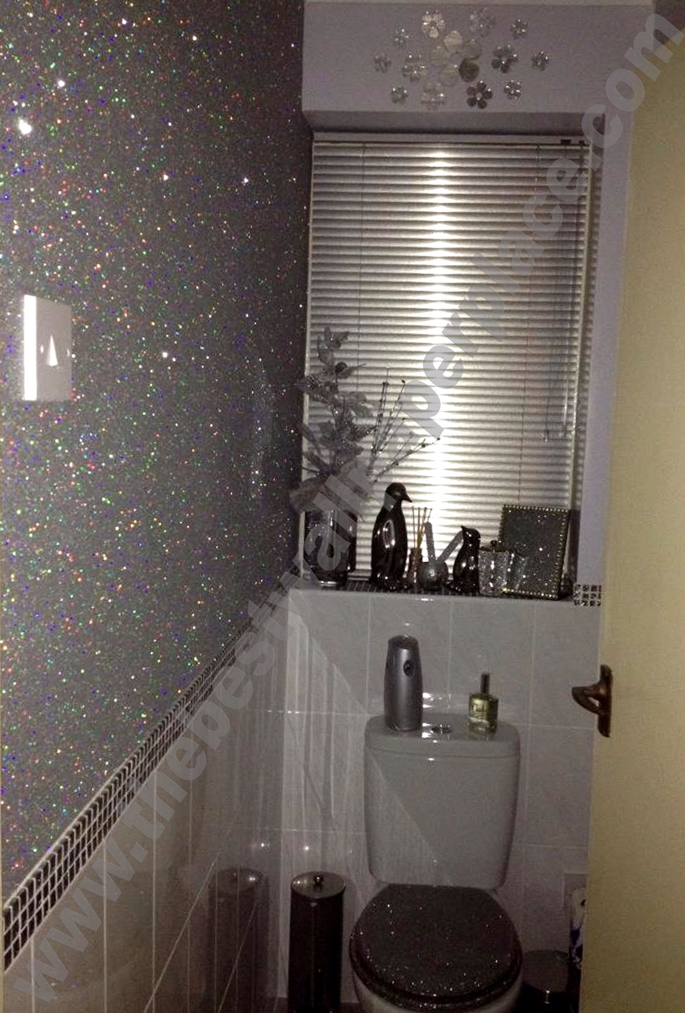Silver Glitter Bathroom Paint - HD Wallpaper 