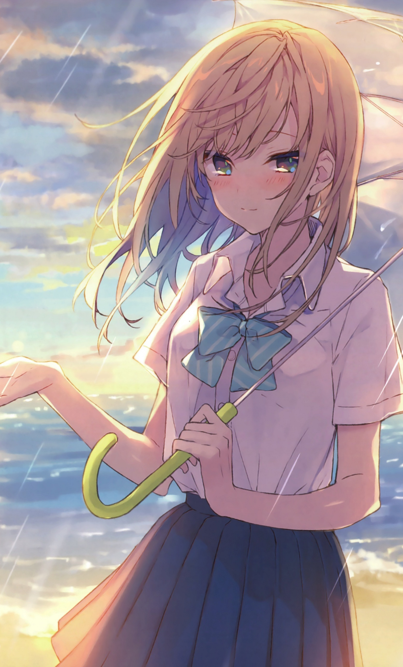 Cute Anime Girl With Umbrella gambar ke 9