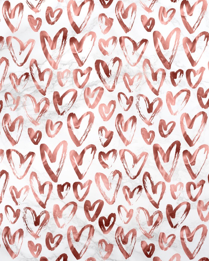 Rose Gold Love Hearts - HD Wallpaper 