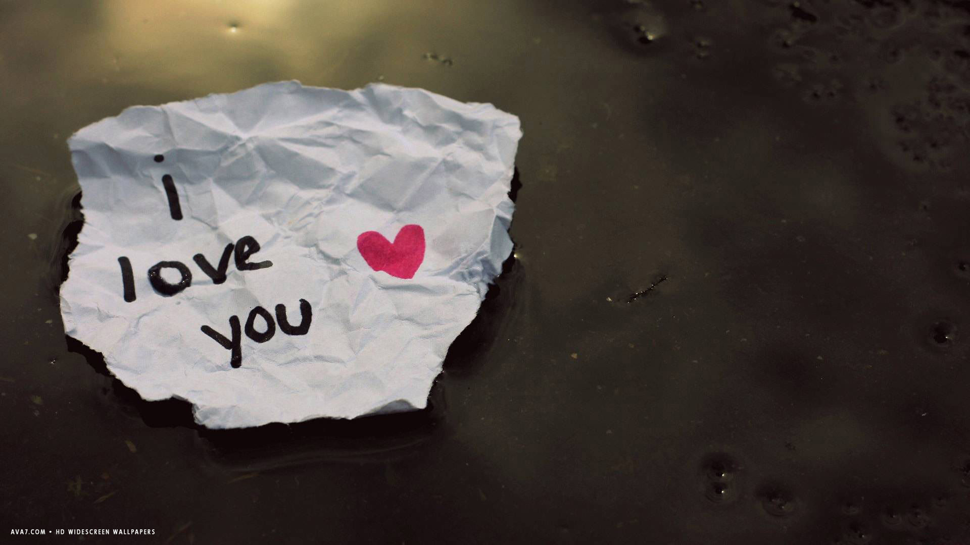 I Love You Paper Heart Words Hd Widescreen Wallpaper - Background I Love You  - 1920x1080 Wallpaper 