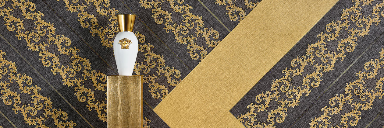 «versace Wallpaper 2» Wallpaper Collection - Обои Версаче 3 В Интерьере - HD Wallpaper 