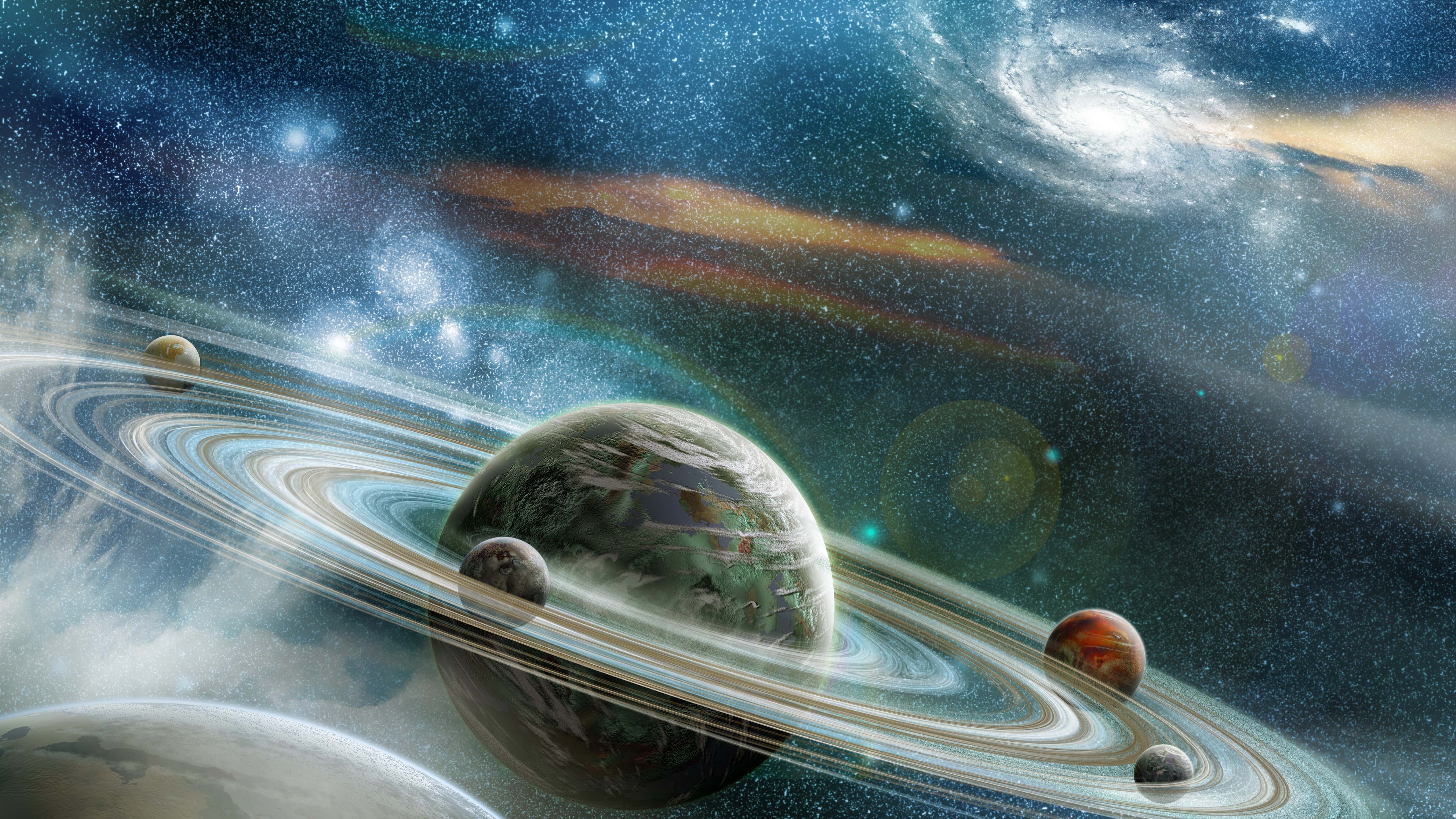 Space Galaxy Planets Wallpaper 4k - HD Wallpaper 
