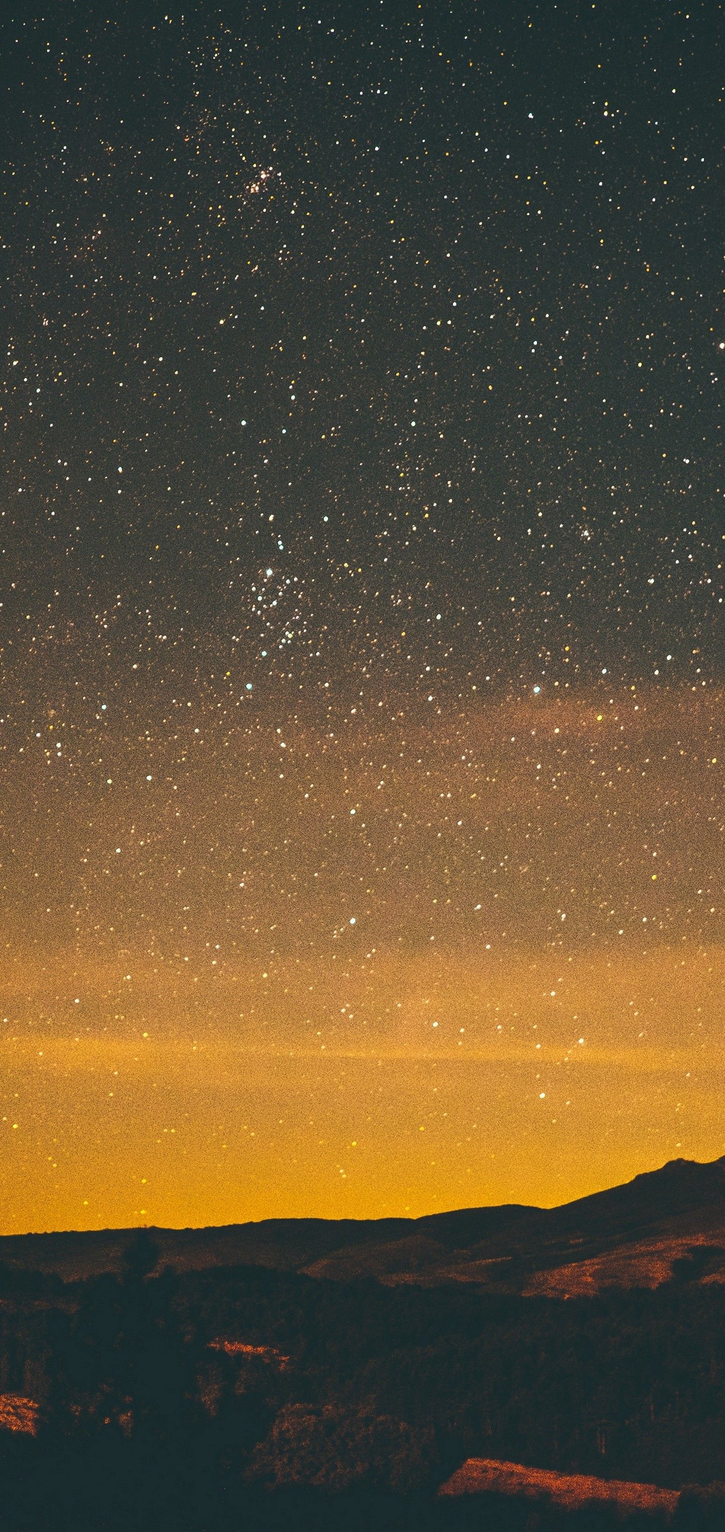 Stars Night Sky Wallpaper - Iphone Background Stars Orange - HD Wallpaper 