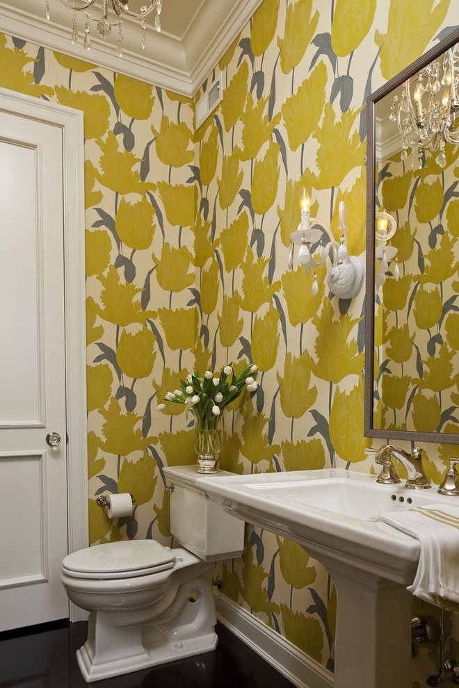 Phenomenal Versace Wallpaper Decorating Ideas For Powder - Chic Wallpaper In A Bathroom - HD Wallpaper 