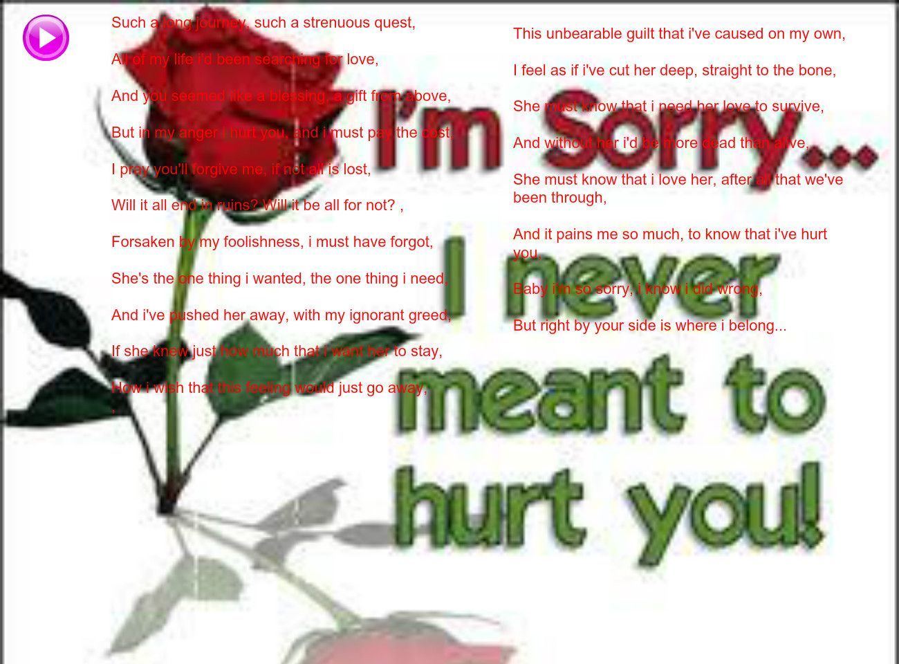 Sorry Wallpapers For Love - I M Sorry I Never Meant To Hurt You - HD Wallpaper 